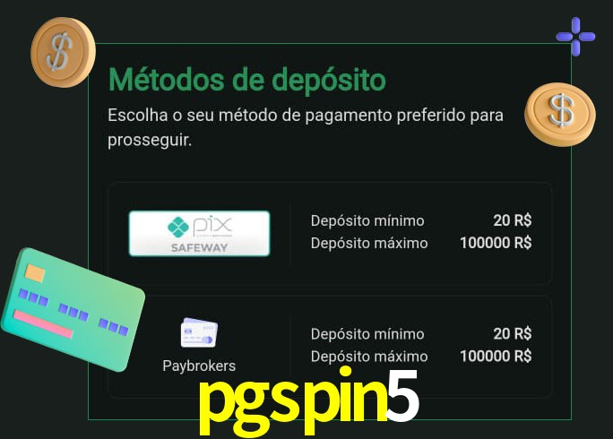 O cassino pgspin5 oferece uma grande variedade de métodos de pagamento