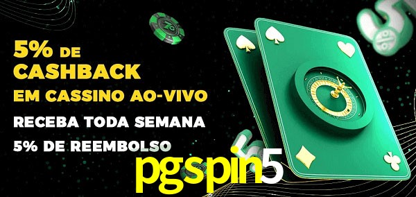 Promoções do cassino ao Vivo pgspin5
